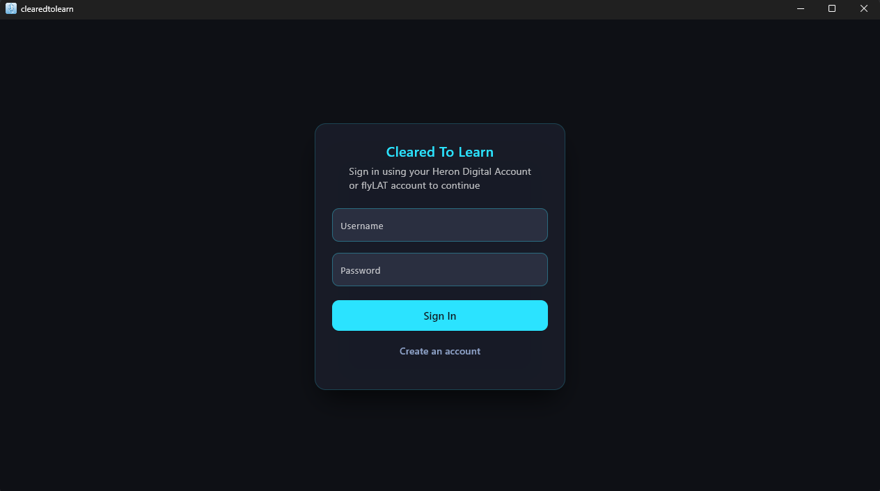 Cleared To Learn Client Screenshot
